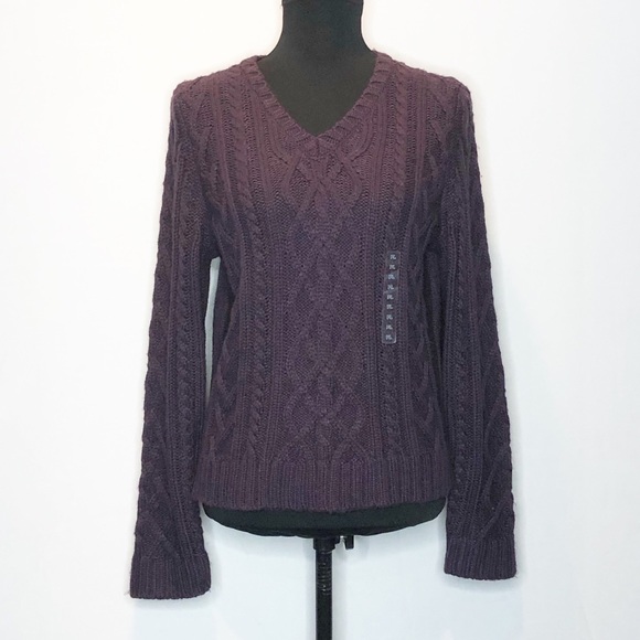 St. John's Bay Tops - NWT St.Johns Bay Purple Knot Sweater.          078